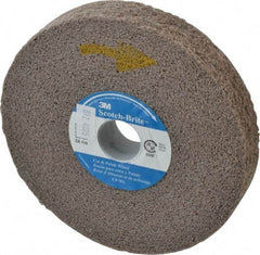 3M - 6" Diam, 1" Face Width, 1" Center Hole, Fine Grade, Aluminum Oxide Deburring Wheel - Convolute, Medium Density 5 Grade, 6,000 RPM - Eagle Tool & Supply