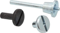 3M - 1/8" Shank Diam Unitized Deburring Wheel Mandrel - Compatible with 1" - 2" Diam x 1/8" Wide x 3/16" Hole Deburring Wheels - Eagle Tool & Supply