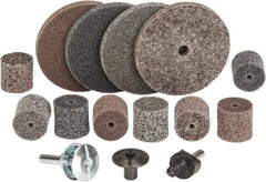 3M - 14 Piece Deburring Kit - 1 & 3" Diam Unitized Wheels in Fine, Medium & Coarse Grades, 1/4" Inch Shank Diam, Aluminum Oxide, Silicon Carbide, Mandrel Connection, Shank Included - Eagle Tool & Supply