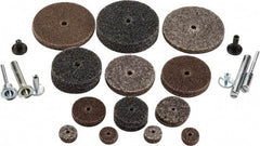 3M - 30 Piece Deburring Kit - 1/2, 1, 1-1/2 & 2" Diam Unitized Wheels in Fine, Medium & Coarse Grades, 1/8 & 1/4" Shank Diam, Aluminum Oxide & Silicon Carbide - Eagle Tool & Supply