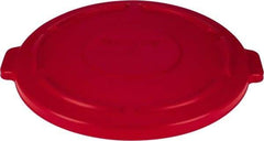 Rubbermaid - Round Lid for Use with 44 Gal Round Trash Cans - Red, Polyethylene, For Brute Trash Cans - Eagle Tool & Supply