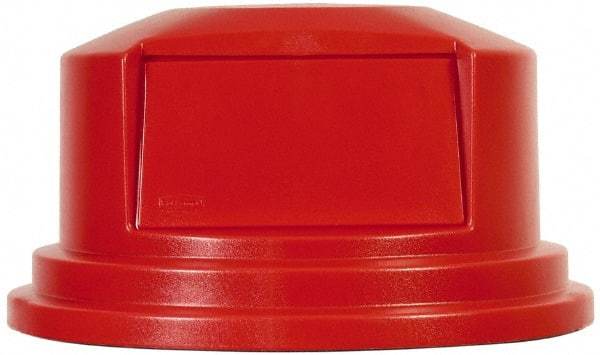 Rubbermaid - Round Lid for Use with 55 Gal Round Trash Cans - Red, Polyethylene, For 2655 Brute Trash Cans - Eagle Tool & Supply