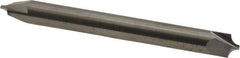 Accupro - 0.094" Radius, 1/4" Mill Diam, 2 Flute Solid Carbide Corner Rounding End Mill - Double End, Uncoated, 2-1/2" OAL, 1/4" Shank Diam - Eagle Tool & Supply