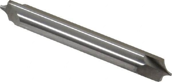 Accupro - 1/8" Radius, 5/16" Mill Diam, 2 Flute Solid Carbide Corner Rounding End Mill - Double End, Uncoated, 2-1/2" OAL, 5/16" Shank Diam - Eagle Tool & Supply