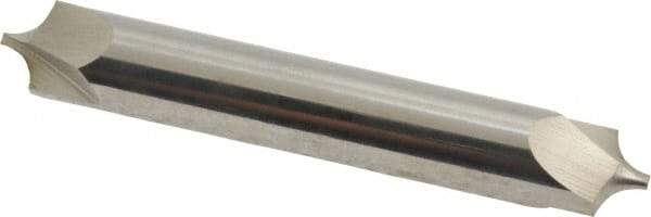 Accupro - 0.156" Radius, 3/8" Mill Diam, 2 Flute Solid Carbide Corner Rounding End Mill - Double End, Uncoated, 2-1/2" OAL, 3/8" Shank Diam - Eagle Tool & Supply