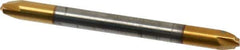 Accupro - 0.02" Radius, 1/8" Mill Diam, 2 Flute Solid Carbide Corner Rounding End Mill - Double End, TiN Finish, 1-1/2" OAL, 1/8" Shank Diam - Eagle Tool & Supply