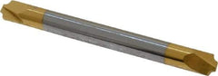 Accupro - 0.046" Radius, 3/16" Mill Diam, 2 Flute Solid Carbide Corner Rounding End Mill - Double End, TiN Finish, 2" OAL, 3/16" Shank Diam - Eagle Tool & Supply