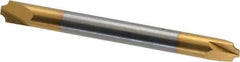 Accupro - 0.05" Radius, 3/16" Mill Diam, 2 Flute Solid Carbide Corner Rounding End Mill - Double End, TiN Finish, 2" OAL, 3/16" Shank Diam - Eagle Tool & Supply