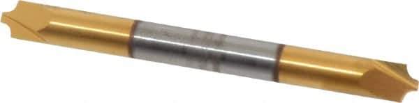 Accupro - 0.062" Radius, 3/16" Mill Diam, 2 Flute Solid Carbide Corner Rounding End Mill - Double End, TiN Finish, 2" OAL, 3/16" Shank Diam - Eagle Tool & Supply