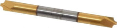 Accupro - 0.062" Radius, 3/16" Mill Diam, 2 Flute Solid Carbide Corner Rounding End Mill - Double End, TiN Finish, 2" OAL, 3/16" Shank Diam - Eagle Tool & Supply