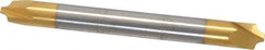 Accupro - 0.078" Radius, 1/4" Mill Diam, 2 Flute Solid Carbide Corner Rounding End Mill - Double End, TiN Finish, 2-1/2" OAL, 1/4" Shank Diam - Eagle Tool & Supply
