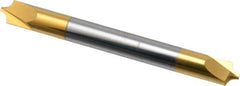Accupro - 0.094" Radius, 1/4" Mill Diam, 2 Flute Solid Carbide Corner Rounding End Mill - Double End, TiN Finish, 2-1/2" OAL, 1/4" Shank Diam - Eagle Tool & Supply