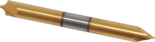 Accupro - 0.1" Radius, 1/4" Mill Diam, 2 Flute Solid Carbide Corner Rounding End Mill - Double End, TiN Finish, 2-1/2" OAL, 1/4" Shank Diam - Eagle Tool & Supply