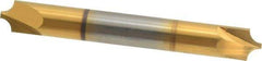 Accupro - 0.118" Radius, 5/16" Mill Diam, 2 Flute Solid Carbide Corner Rounding End Mill - Double End, TiN Finish, 2-1/2" OAL, 5/16" Shank Diam - Eagle Tool & Supply