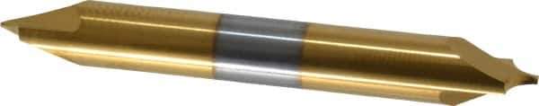 Accupro - 1/8" Radius, 5/16" Mill Diam, 2 Flute Solid Carbide Corner Rounding End Mill - Double End, TiN Finish, 2-1/2" OAL, 5/16" Shank Diam - Eagle Tool & Supply