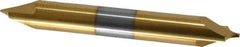 Accupro - 1/8" Radius, 5/16" Mill Diam, 2 Flute Solid Carbide Corner Rounding End Mill - Double End, TiN Finish, 2-1/2" OAL, 5/16" Shank Diam - Eagle Tool & Supply