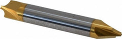 Accupro - 0.14" Radius, 3/8" Mill Diam, 2 Flute Solid Carbide Corner Rounding End Mill - Double End, TiN Finish, 2-1/2" OAL, 3/8" Shank Diam - Eagle Tool & Supply