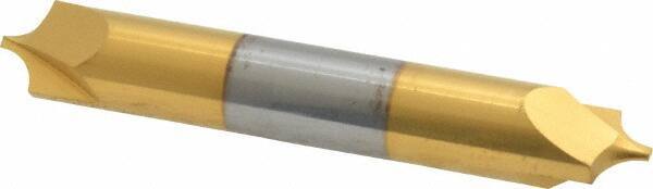 Accupro - 0.156" Radius, 3/8" Mill Diam, 2 Flute Solid Carbide Corner Rounding End Mill - Double End, TiN Finish, 2-1/2" OAL, 3/8" Shank Diam - Eagle Tool & Supply