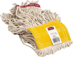 Rubbermaid - 5" Yellow Head Band, Small Blended Fiber Loop End Mop Head - 4 Ply, Use for General Purpose - Eagle Tool & Supply