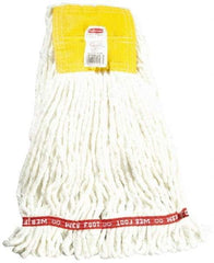 Rubbermaid - 5" Yellow Head Band, Small Blended Fiber Loop End Mop Head - 4 Ply, Use for General Purpose - Eagle Tool & Supply