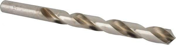 Made in USA - Letter W 118° High Speed Steel Jobber Drill - Bright Finish, Right Hand Cut, Spiral Flute, Straight Shank, 5-1/8" OAL, Standard Point - Eagle Tool & Supply