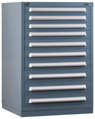 Vidmar - 6 Drawer, Preconfigured Modular Storage Cabinet - Steel, 30" Wide x 27-3/4" Deep x 44" High, Light Blue - Eagle Tool & Supply