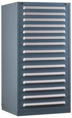 Vidmar - 12 Drawer, Preconfigured Modular Storage Cabinet - Steel, 30" Wide x 27-3/4" Deep x 59" High, Light Blue - Eagle Tool & Supply