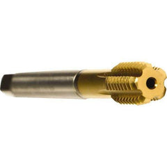 Emuge - 7/16-20 UNF 2BX Modified Bottoming Thread Forming Tap - Cobalt, TiN Finish, 3.937" OAL, 0.512" Thread Length, Right Hand Thread, Series Druck - Eagle Tool & Supply