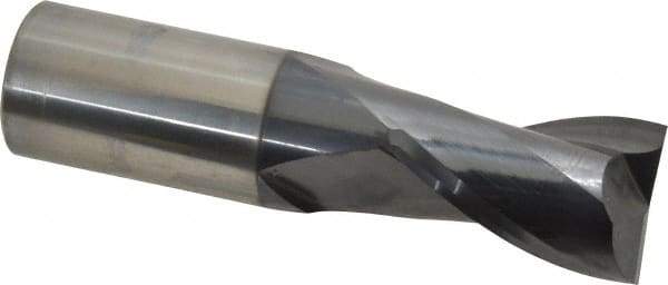 OSG - 1", 1-1/2" LOC, 1" Shank Diam, 4" OAL, 2 Flute, Solid Carbide Square End Mill - Single End, TiAlN Finish, Spiral Flute, 30° Helix, Centercutting, Right Hand Cut, Right Hand Flute, Series 402 - Eagle Tool & Supply