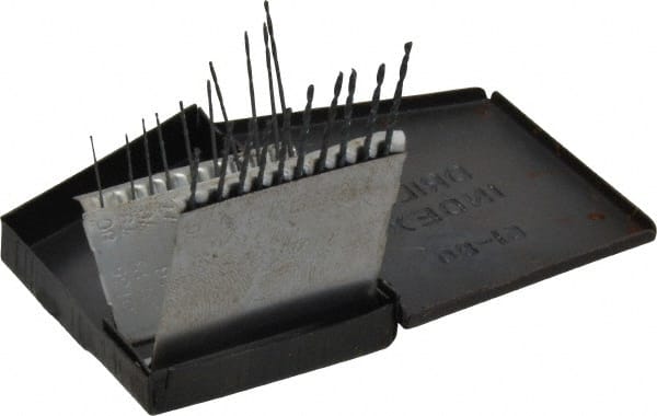 Interstate - 118° Point, Oxide Finish, High Speed Steel Jobber Length Drill Bit Set - Eagle Tool & Supply