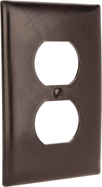 Pass & Seymour - 1 Gang, 4-11/16 Inch Long x 2-15/16 Inch Wide, Standard Outlet Wall Plate - Duplex Outlet, Brown, Nylon - Eagle Tool & Supply