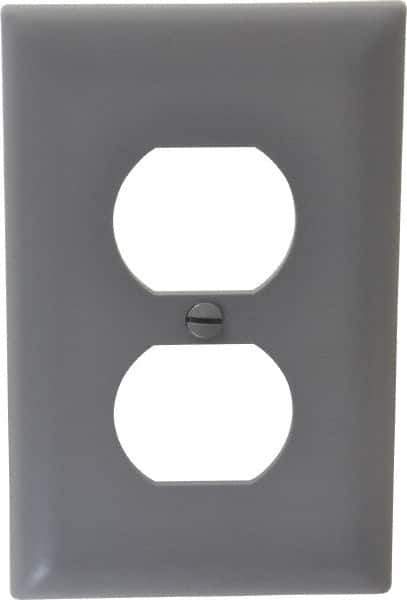 Pass & Seymour - 1 Gang, 4-11/16 Inch Long x 2-15/16 Inch Wide, Standard Outlet Wall Plate - Duplex Outlet, Gray, Nylon - Eagle Tool & Supply