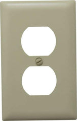 Pass & Seymour - 1 Gang, 4-11/16 Inch Long x 2-15/16 Inch Wide, Standard Outlet Wall Plate - Duplex Outlet, Ivory, Nylon - Eagle Tool & Supply