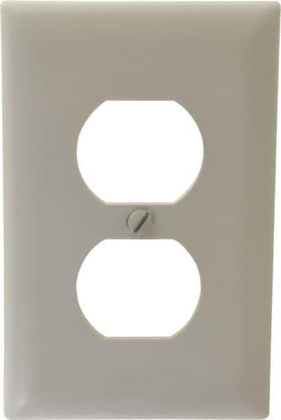 Pass & Seymour - 1 Gang, 4-11/16 Inch Long x 2-15/16 Inch Wide, Standard Outlet Wall Plate - Duplex Outlet, Light Almond, Nylon - Eagle Tool & Supply