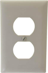 Pass & Seymour - 1 Gang, 4-11/16 Inch Long x 2-15/16 Inch Wide, Standard Outlet Wall Plate - Duplex Outlet, Light Almond, Nylon - Eagle Tool & Supply