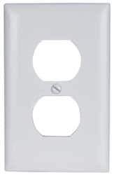 Pass & Seymour - 1 Gang, 4-11/16 Inch Long x 2-15/16 Inch Wide, Standard Outlet Wall Plate - Duplex Outlet, White, Nylon - Eagle Tool & Supply