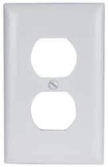 Pass & Seymour - 1 Gang, 4-11/16 Inch Long x 2-15/16 Inch Wide, Standard Outlet Wall Plate - Duplex Outlet, White, Nylon - Eagle Tool & Supply