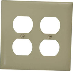 Pass & Seymour - 2 Gang, 4-11/16 Inch Long x 2-15/16 Inch Wide, Standard Outlet Wall Plate - Duplex Outlet, Ivory, Nylon - Eagle Tool & Supply