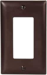 Pass & Seymour - 1 Gang, 4-11/16 Inch Long x 2-15/16 Inch Wide, Standard Switch Plate - Decorator Switch, Brown, Nylon - Eagle Tool & Supply