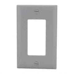 Pass & Seymour - 1 Gang, 4-11/16 Inch Long x 2-15/16 Inch Wide, Standard Switch Plate - Decorator Switch, Gray, Nylon - Eagle Tool & Supply