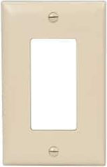 Pass & Seymour - 1 Gang, 4-11/16 Inch Long x 2-15/16 Inch Wide, Standard Switch Plate - Decorator Switch, Ivory, Nylon - Eagle Tool & Supply