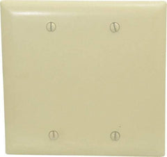 Pass & Seymour - 2 Gang, 4-3/4 Inch Long x 4-11/16 Inch Wide, Standard Blank Wall Plate - Blank, Ivory, Nylon - Eagle Tool & Supply