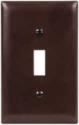 Pass & Seymour - 1 Gang, 4-11/16 Inch Long x 2-15/16 Inch Wide, Standard Switch Plate - Toggle Switch, Brown, Nylon - Eagle Tool & Supply