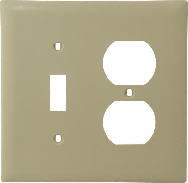 Pass & Seymour - 2 Gang, 4-1/2 Inch Long x 4-3/4 Inch Wide, Standard Combination Wall Plate - Eagle Tool & Supply