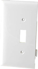 Pass & Seymour - 1 Gang, 4.9062 Inch Long x 2.4687 Inch Wide, Sectional Switch Plate - Toggle Switch End Panel, White, Nylon - Eagle Tool & Supply