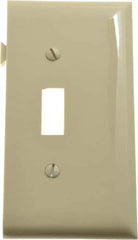 Pass & Seymour - 1 Gang, 4.9062 Inch Long x 2.4687 Inch Wide, Sectional Switch Plate - Toggle Switch End Panel, Ivory, Nylon - Eagle Tool & Supply