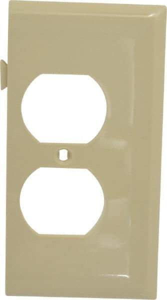 Pass & Seymour - 1 Gang, 4.9062 Inch Long x 2.4687 Inch Wide, Sectional Wall Plate - Duplex Outlet End Panel, Ivory, Nylon - Eagle Tool & Supply