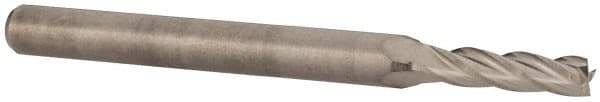 Value Collection - 3/32", 3/8" LOC, 1/8" Shank Diam, 1-1/2" OAL, 4 Flute, Solid Carbide Square End Mill - Single End, Uncoated, Spiral Flute, 30° Helix, Centercutting, Right Hand Cut, Right Hand Flute - Eagle Tool & Supply