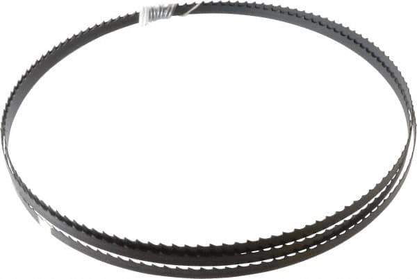 Disston - 4 TPI, 7' 9-1/2" Long x 3/8" Wide x 0.025" Thick, Welded Band Saw Blade - Carbon Steel, Toothed Edge, Raker Tooth Set, Hard Back, Contour Cutting - Eagle Tool & Supply
