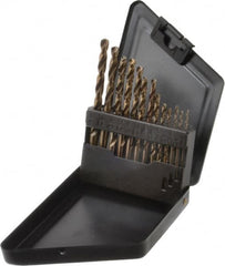 Interstate - 1/16 to 1/4", 135° Point, Bright Finish, Cobalt Jobber Length Drill Bit Set - Eagle Tool & Supply